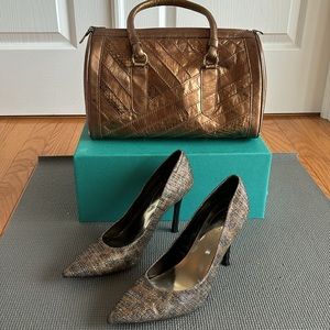 Special discounted combo price: Snakeskin  Handbag and Sparkly shoes.